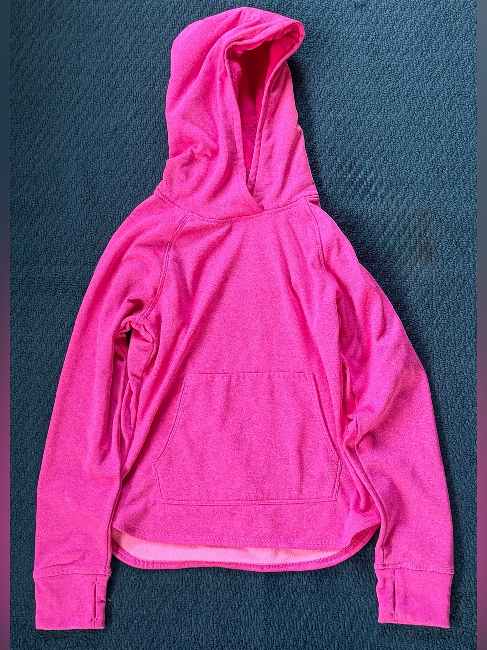 Athletic Works Girls XL 14-16 Pink Fleece Hoodie Thumbhole Pullover Athleisure